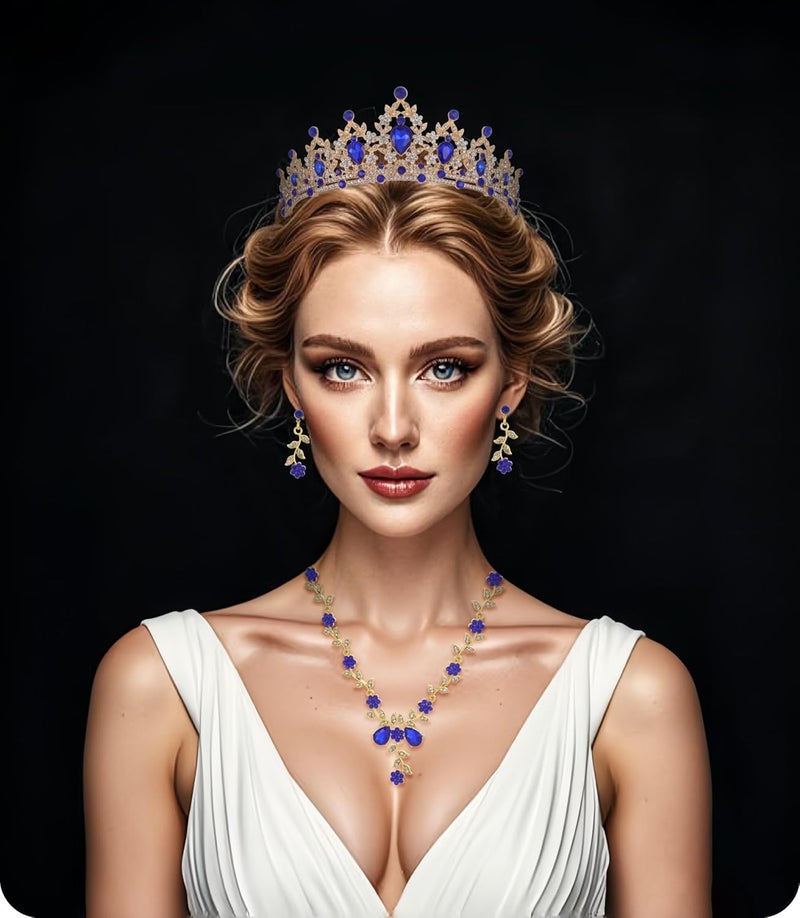 Kamirola Tiaras and Crowns for Women,Tiaras Earrings Necklace, Crystal Bridal Jewelry Set, Costume Party Halloween Prom Pageant Jewelry for Women(TR45) - Image 5